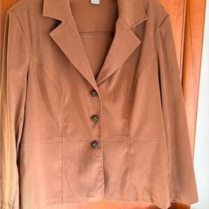 Macy's Brown Suede-Look Blazer Jacket